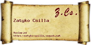 Zatyko Csilla névjegykártya